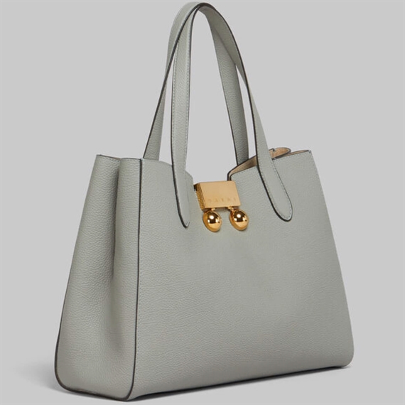 Marni Leather Trunkaroo Tote Handbag, Storm